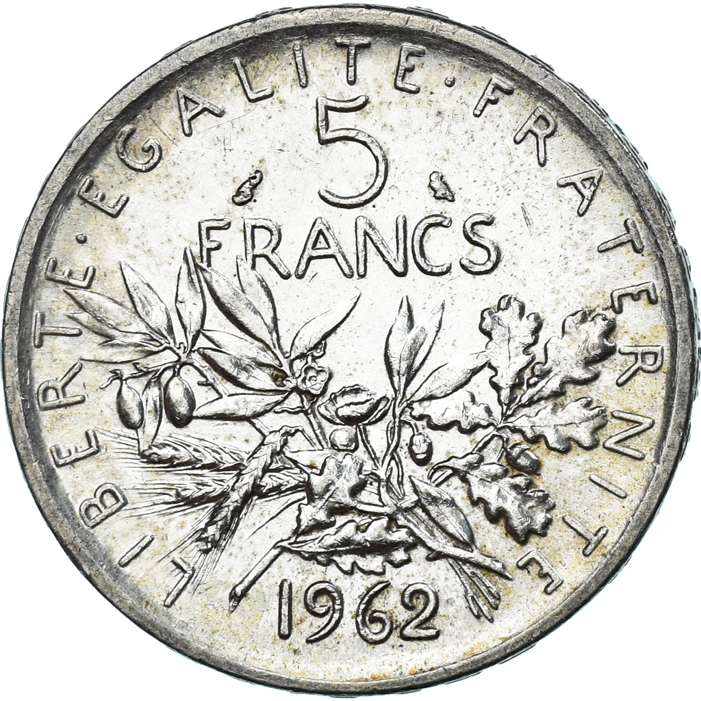 France, Semeuse, 5 Francs, 1962, Paris, AU(55-58), Silver, KM:926, Gadoury:770