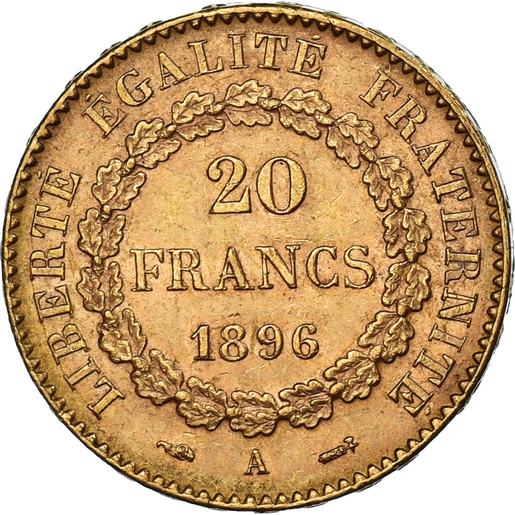 Munten, Frankrijk, Génie, 20 Francs, 1896, Paris, ZF+, Goud, KM:825