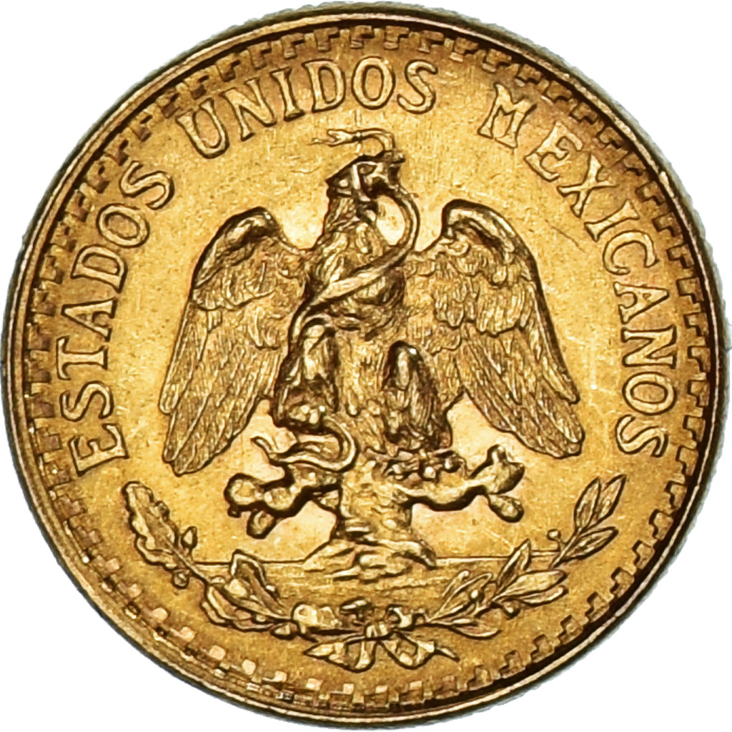 Mexico, 2 Pesos, 1945, Mexico City, MS(60-62), Gold, KM:461