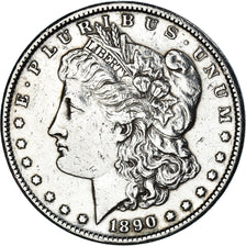 Monnaie, États-Unis, Morgan Dollar, Dollar, 1890, San Francisco, TTB+, Argent