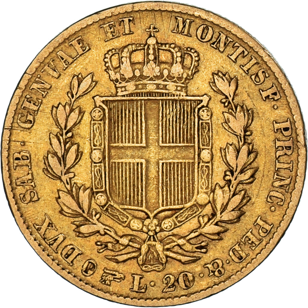 Monnaie, États italiens, SARDINIA, Carlo Alberto, 20 Lire, 1834, Torino, TB+