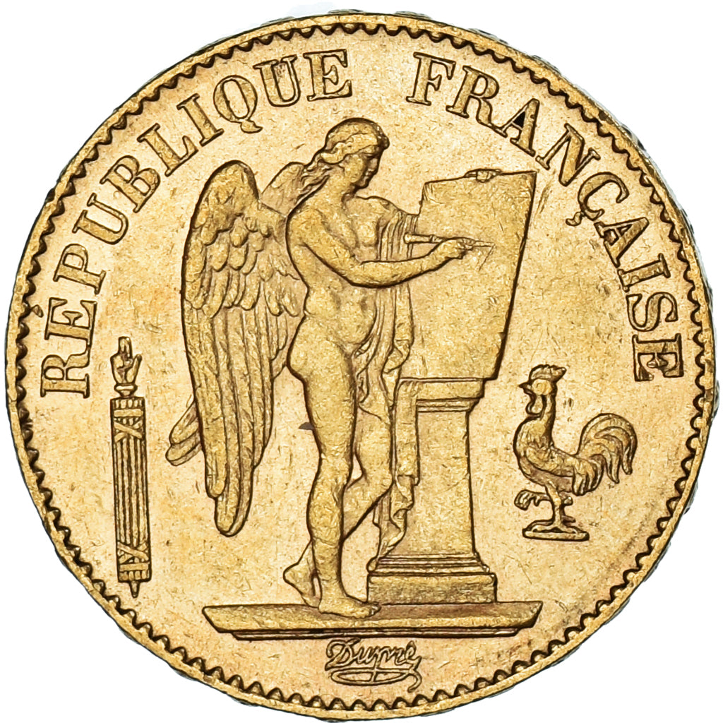 Moeda, França, Génie, 20 Francs, 1889, Paris, AU(50-53), Dourado, KM:825