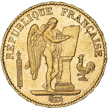 Moeda, França, Génie, 20 Francs, 1889, Paris, AU(50-53), Dourado, KM:825