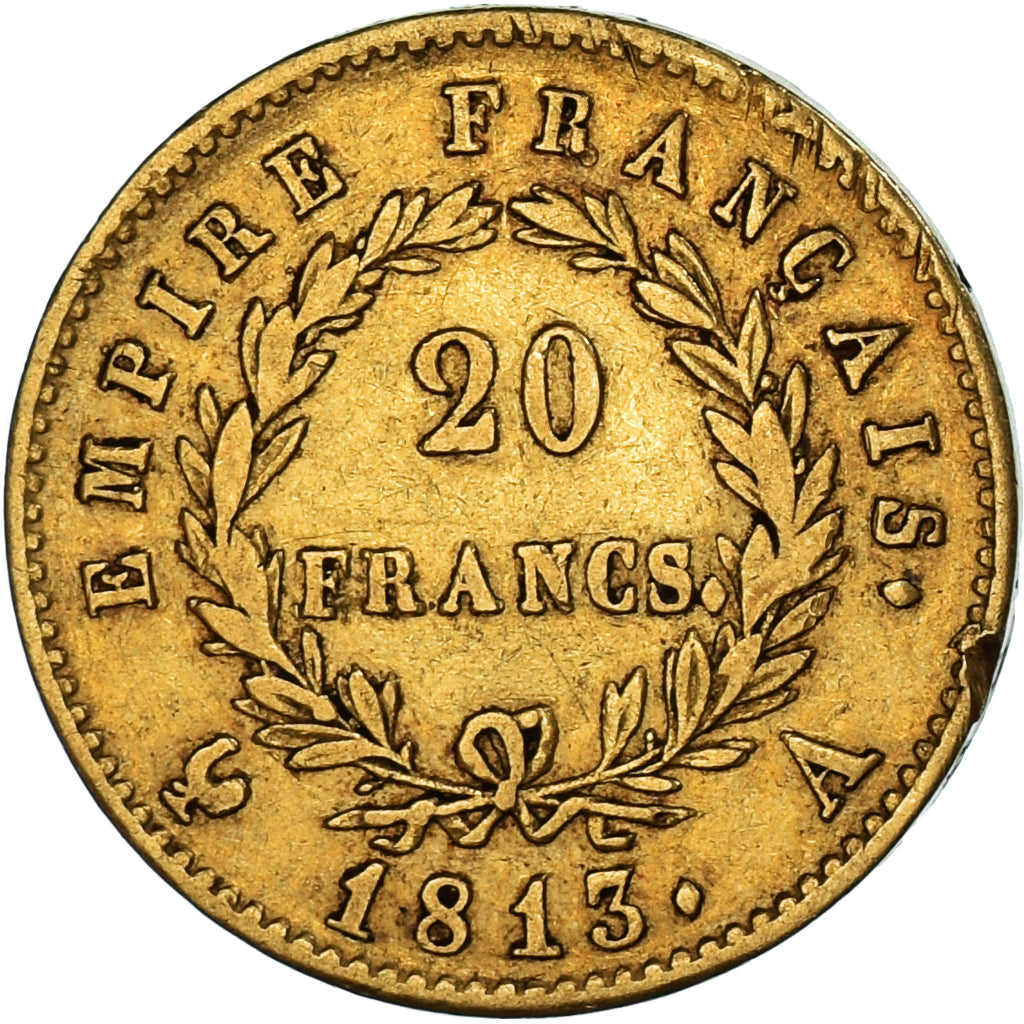Coin, France, Napoléon I, 20 Francs, 1813, Paris, VF(30-35), Gold, KM:695.1