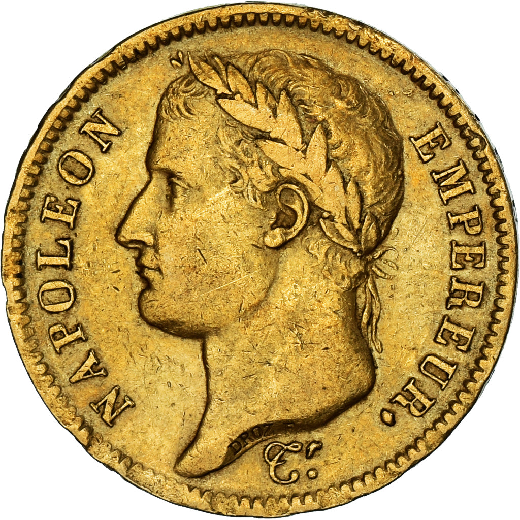 Francia, Napoléon I, 40 Francs, 1811, Paris, MB+, Oro, KM:696.1, Gadoury:1084