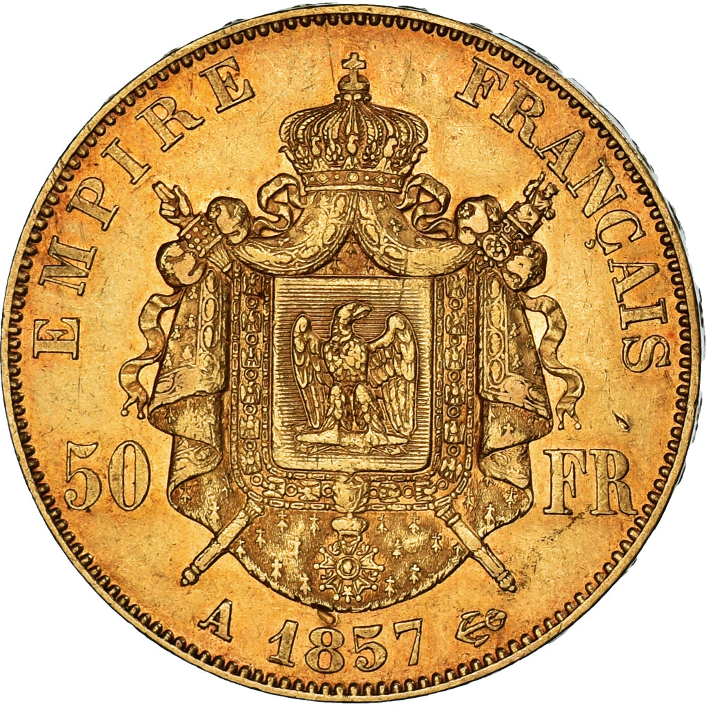 Frankreich, Napoleon III, Napoléon III, 50 Francs, 1857, Paris, AU(50-53), G...