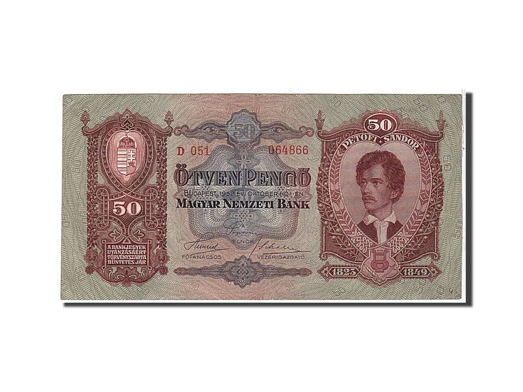 Billete, 50 Pengö, 1932, Hungría, KM:99, MBC