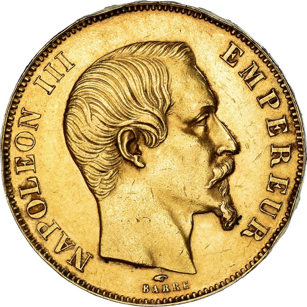 Moneta, Francia, Napoleon III, Napoléon III, 50 Francs, 1857, Paris, BB, Oro
