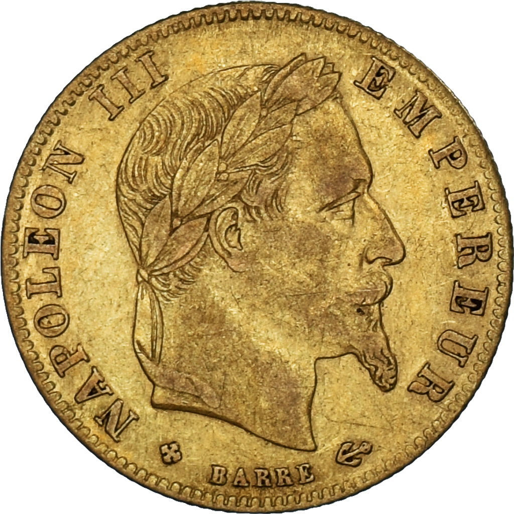 France, Napoleon III, 5 Francs, 1867, Strasbourg, EF(40-45), Gold, KM:803.2