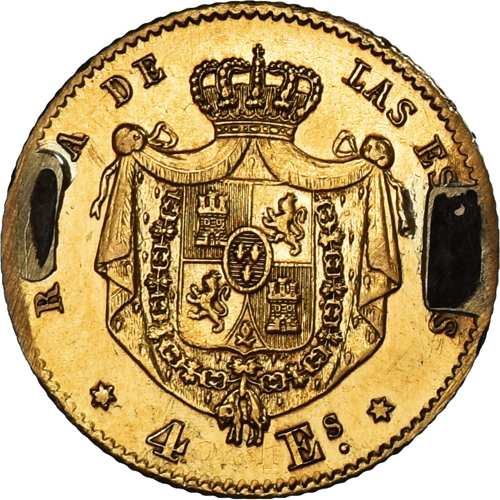 Moneda, España, Isabel II, 4 Escudos, 1867, Madrid, MBC, Oro, KM:631.1