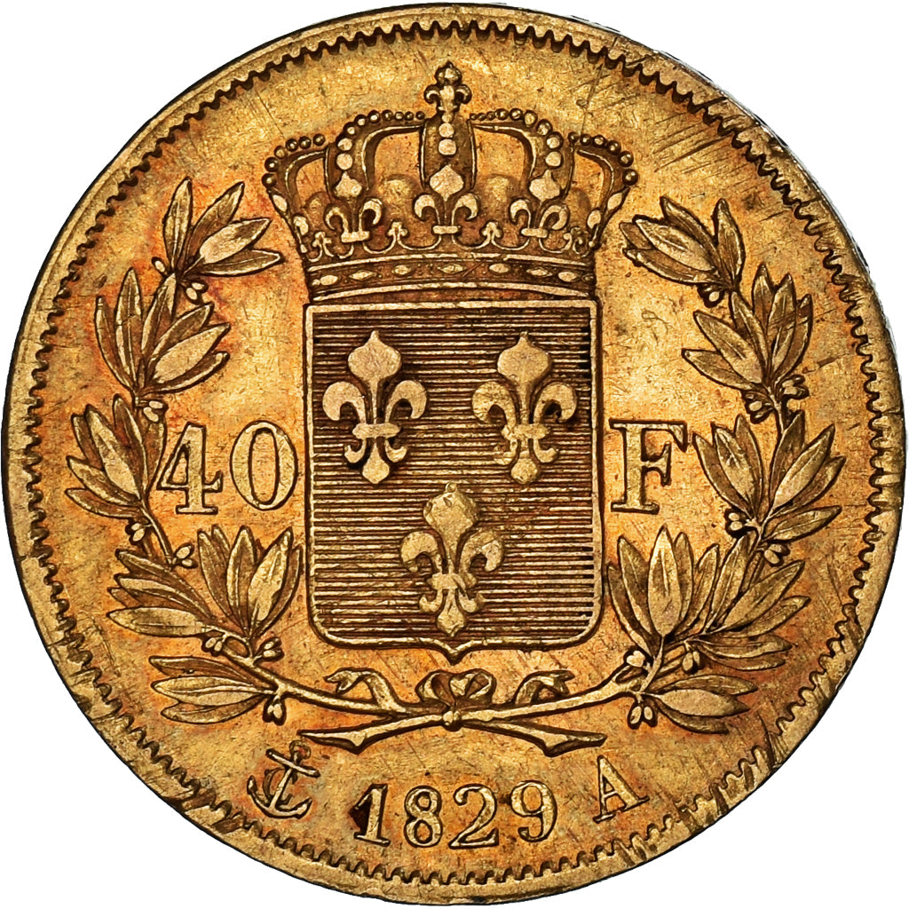 Coin, France, Charles X, 40 Francs, 1829, Paris, EF(40-45), Gold, KM:721.1