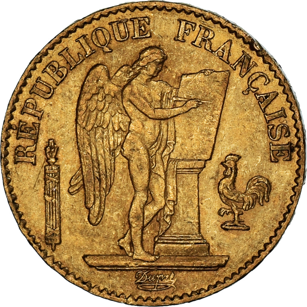 France, Génie, 20 Francs, 1876, Paris, EF(40-45), Gold, KM:825, Gadoury:1063