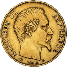 Moneta, Francia, Napoleon III, Napoléon III, 20 Francs, 1855, Paris, BB, Oro