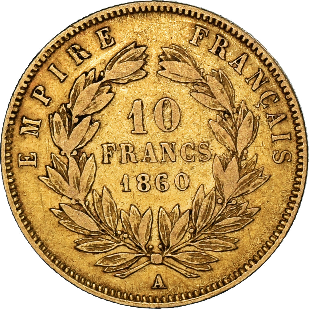 Coin, France, Napoleon III, Napoléon III, 10 Francs, 1860, Paris, VF(30-35)