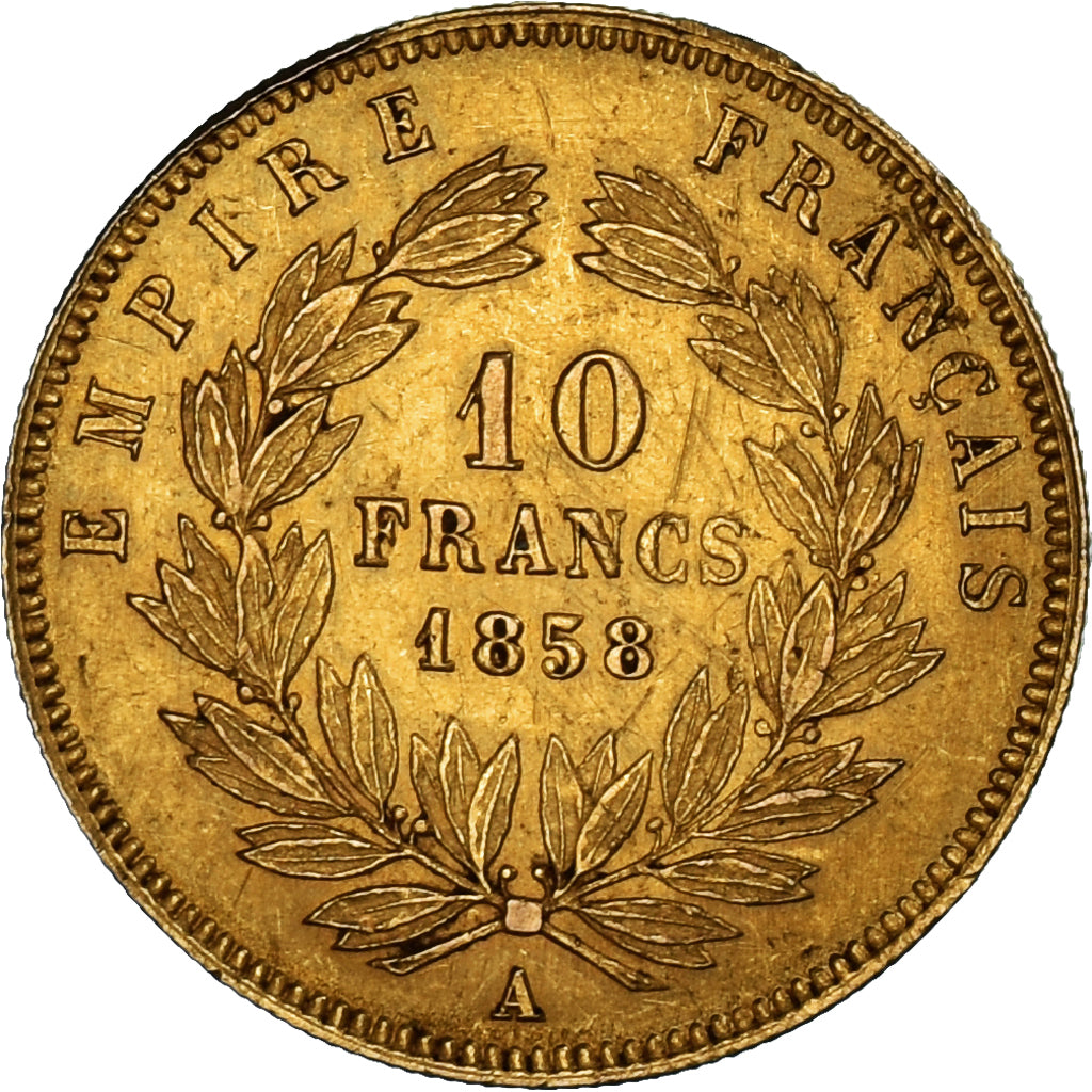 Coin, France, Napoleon III, Napoléon III, 10 Francs, 1858, Paris, VF(30-35)
