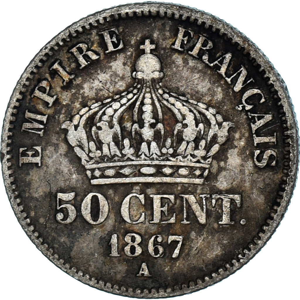 Coin, France, Napoleon III, Napoléon III, 50 Centimes, 1867, Paris, EF(40-45)