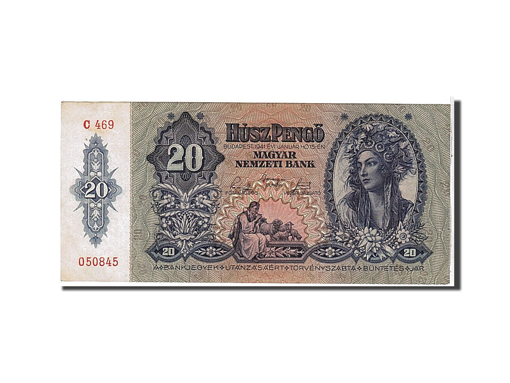 Banknote, Hungary, 20 Pengö, 1941, KM:109, AU(55-58)