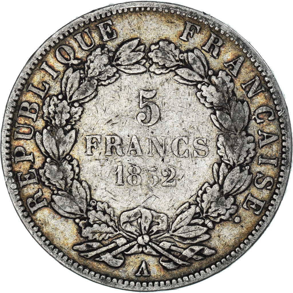 Coin, France, Napoléon III, 5 Francs, 1852, Paris, F(12-15), Silver, KM:773.1