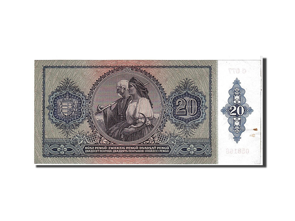 Billete, 20 Pengö, 1941, Hungría, MBC+