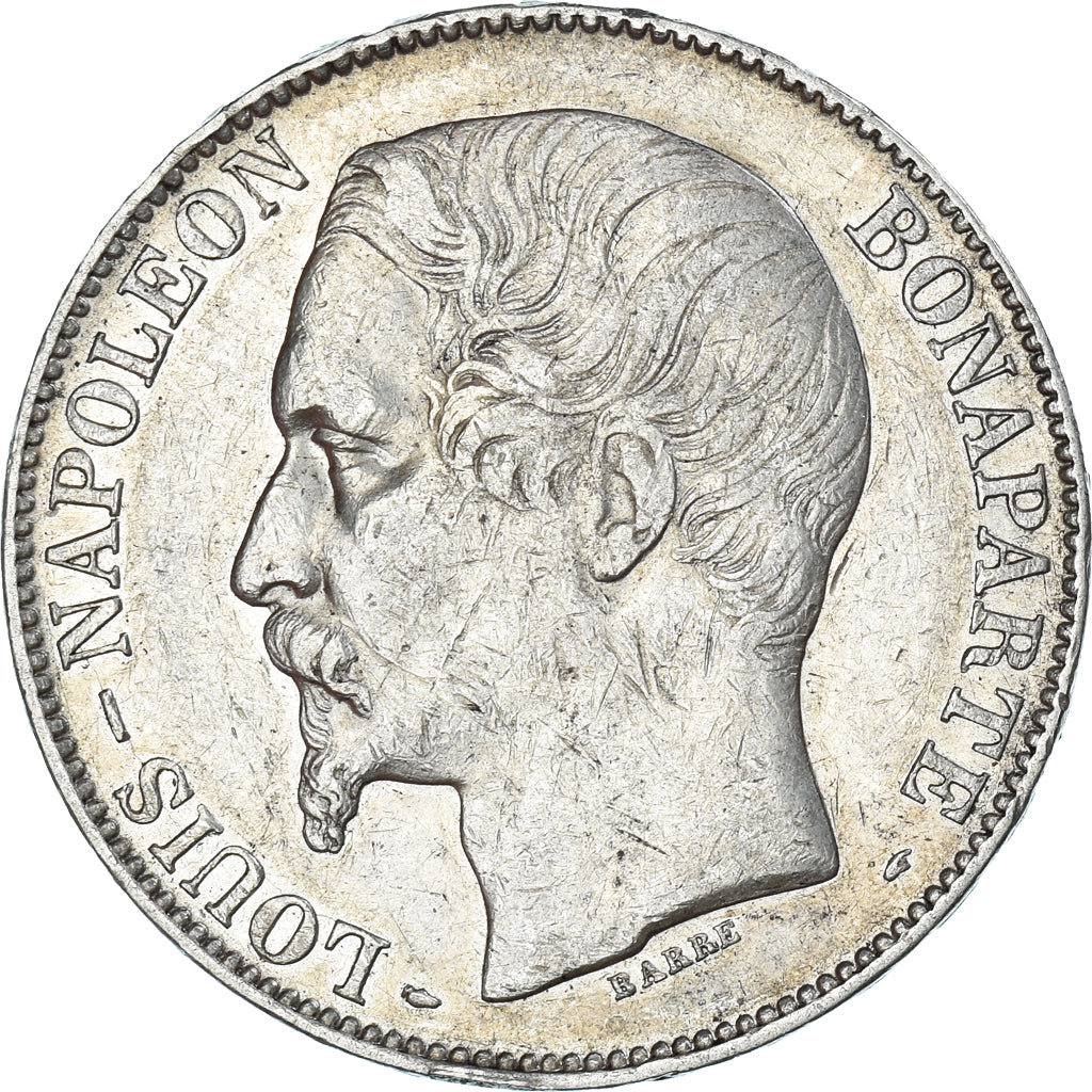France, Napoléon III,5 Francs,1852, Paris,EF(40-45),Silver, KM:773.1,Gadoury 739