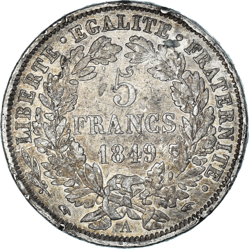 Moneta, Francja, Cérès, 5 Francs, 1849, Paris, Main et Main, VF(30-35)