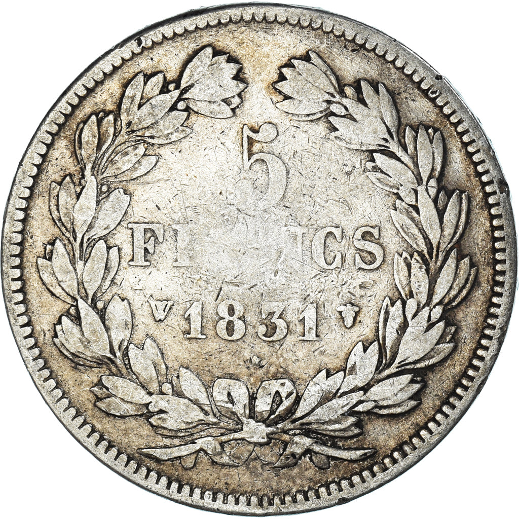 Moneta, Francja, Louis-Philippe, 5 Francs, 1831, Lille, VF(30-35), Srebro