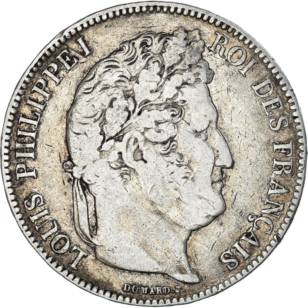 Moneta, Francia, Louis-Philippe, 5 Francs, 1842, Lille, MB+, Argento, KM:749.13