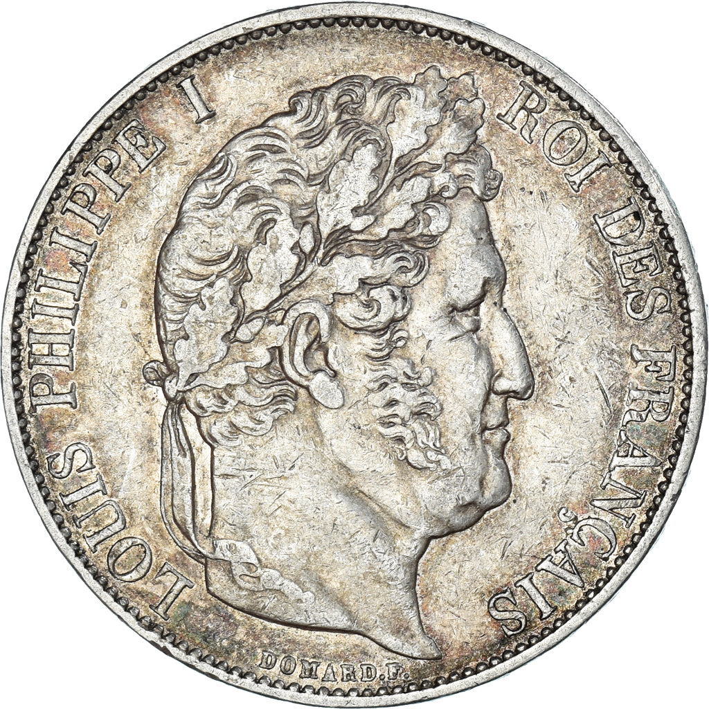 Moneta, Francia, Louis-Philippe, 5 Francs, 1844, Paris, BB, Argento, KM:749.1