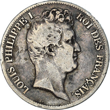 Moneta, Francia, Louis-Philippe, 5 Francs, 1830, Paris, B+, Argento, KM:737.1