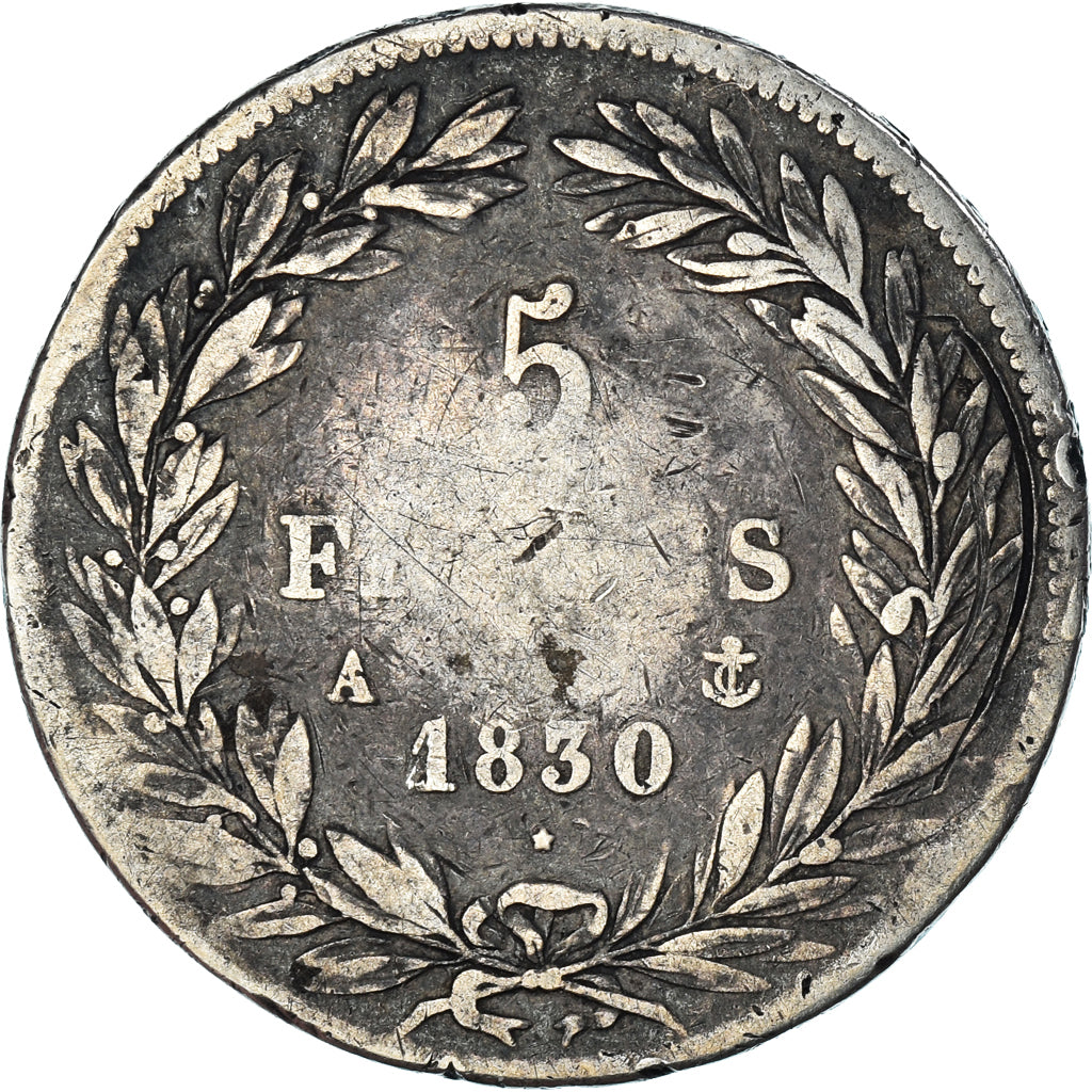 Coin, France, Louis-Philippe, 5 Francs, 1830, Paris, F(12-15), Silver, KM:737.1