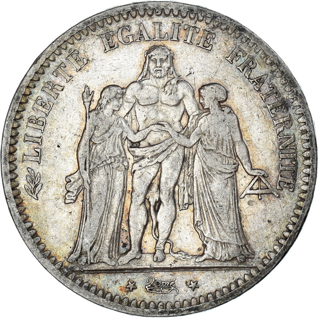 Munten, Frankrijk, Hercule, 5 Francs, 1849, Paris, ZF, Zilver, KM:756.1