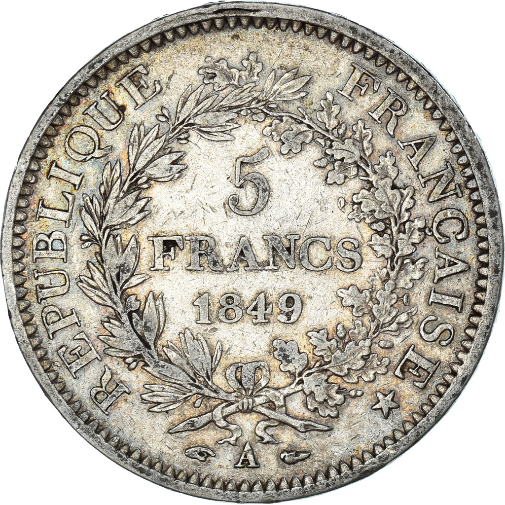 Munten, Frankrijk, Hercule, 5 Francs, 1849, Paris, ZF, Zilver, KM:756.1