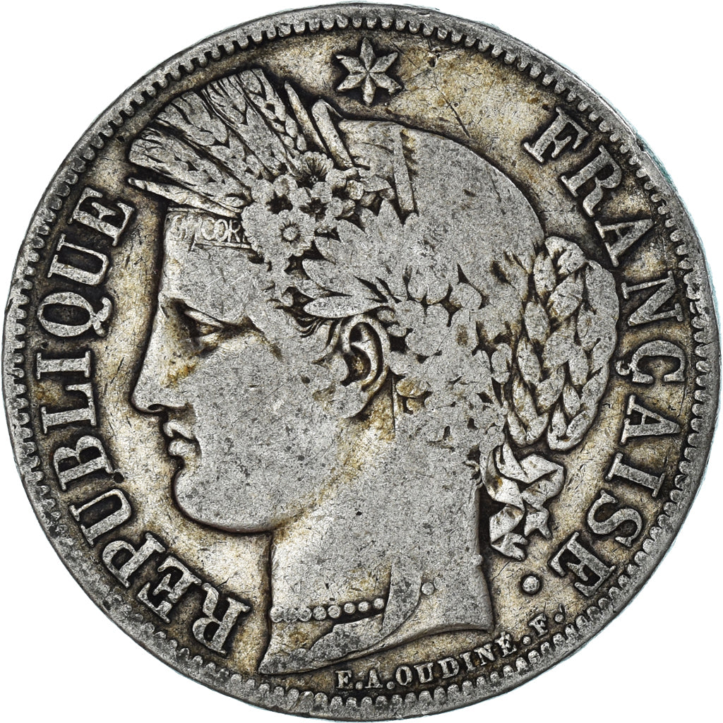 Coin, France, Cérès, 5 Francs, 1849, Paris, VF(30-35), Silver, KM:761.1