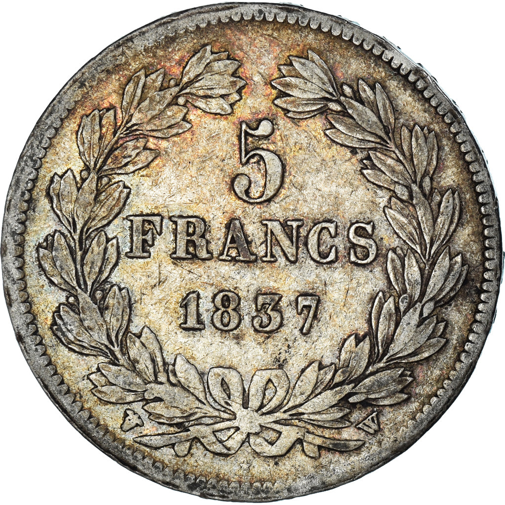 Coin, France, Louis-Philippe, 5 Francs, 1837, Lille, VF(30-35), Silver