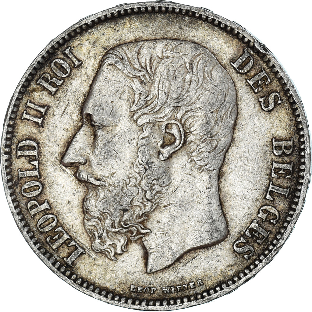 Münze, Belgien, Leopold II, 5 Francs, 5 Frank, 1873, S+, Silber, KM:24