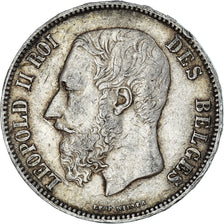 Münze, Belgien, Leopold II, 5 Francs, 5 Frank, 1873, S+, Silber, KM:24