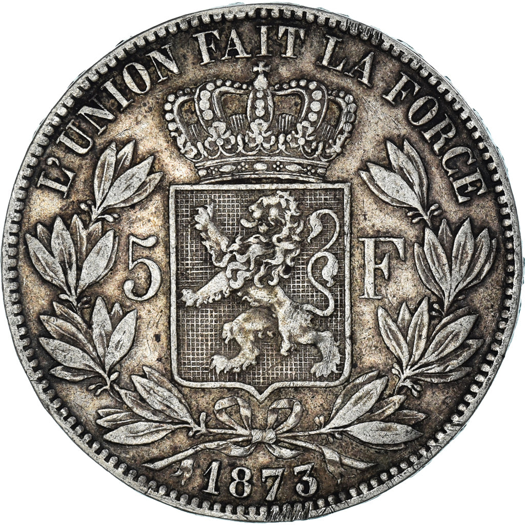 Coin, Belgium, Leopold II, 5 Francs, 5 Frank, 1873, VF(30-35), Silver, KM:24