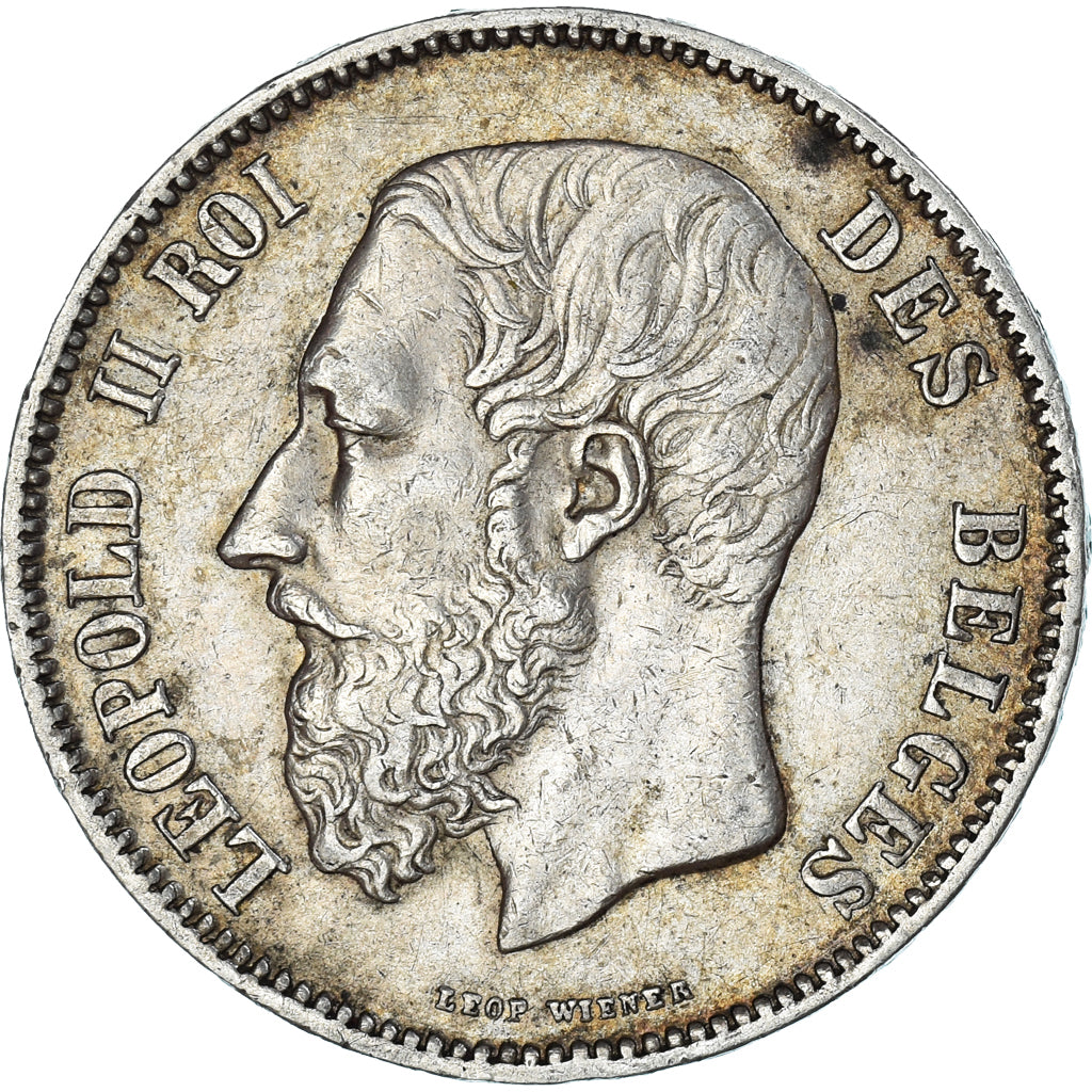 Coin, Belgium, Leopold II, 5 Francs, 5 Frank, 1869, EF(40-45), Silver, KM:24