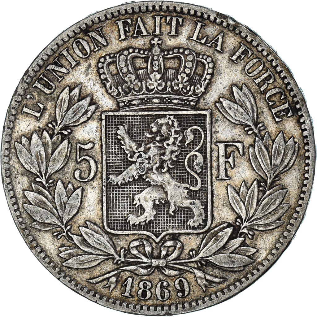 Monnaie, Belgique, Leopold II, 5 Francs, 5 Frank, 1869, TTB, Argent, KM:24