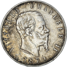 Monnaie, Italie, Vittorio Emanuele II, 5 Lire, 1870, Milan, TTB, Argent, KM:8.3