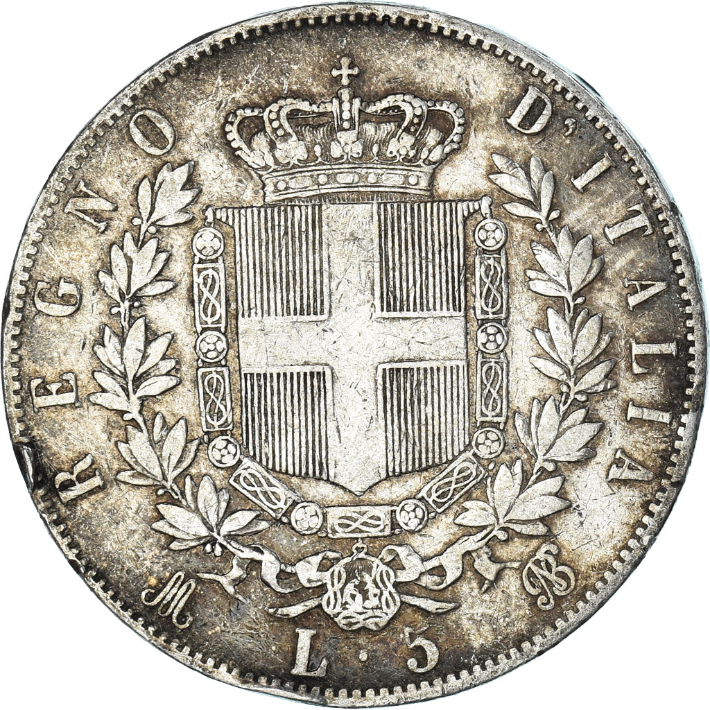 Moneta, Italia, Vittorio Emanuele II, 5 Lire, 1873, Milan, MB+, Argento, KM:8.3