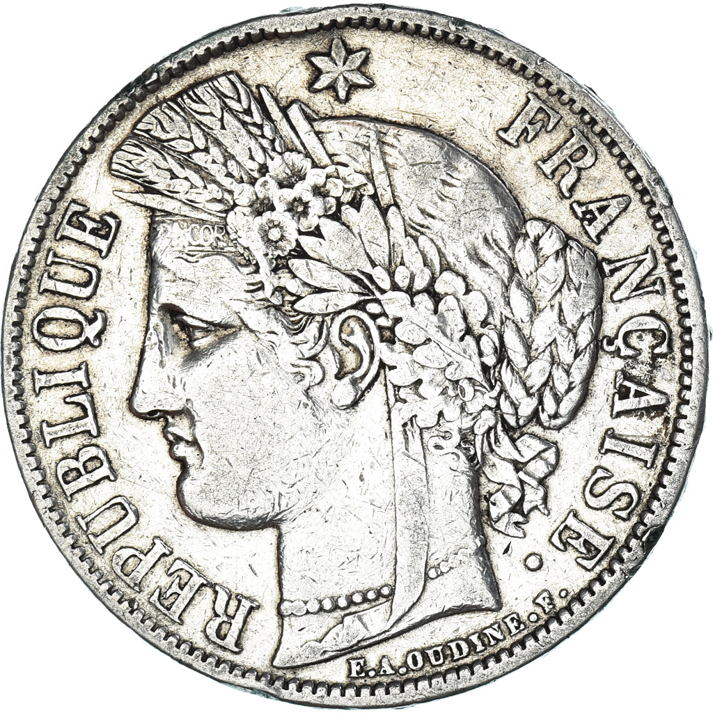 Coin, France, Cérès, 5 Francs, 1870, Paris, VF(30-35), Silver, KM:818.1