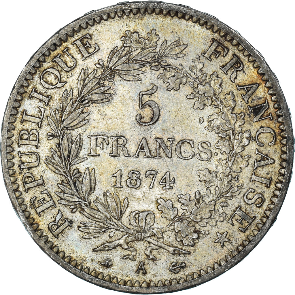 Coin, France, Hercule, 5 Francs, 1874, Paris, EF(40-45), Silver, KM:820.1