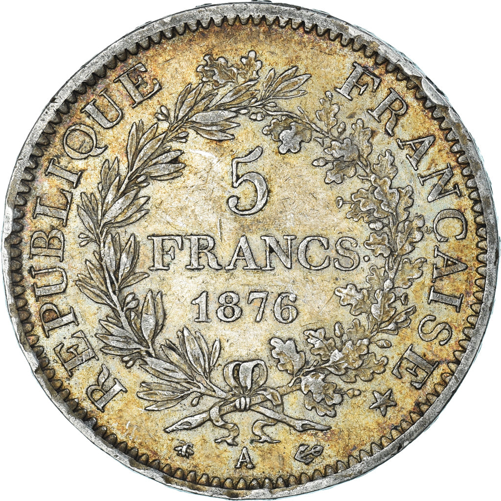 Coin, France, Hercule, 5 Francs, 1876, Paris, EF(40-45), Silver, KM:820.1
