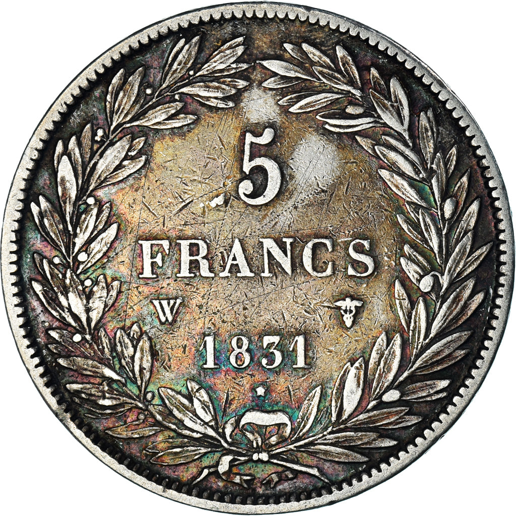 Coin, France, Louis-Philippe, 5 Francs, 1831, Lille, EF(40-45), Silver