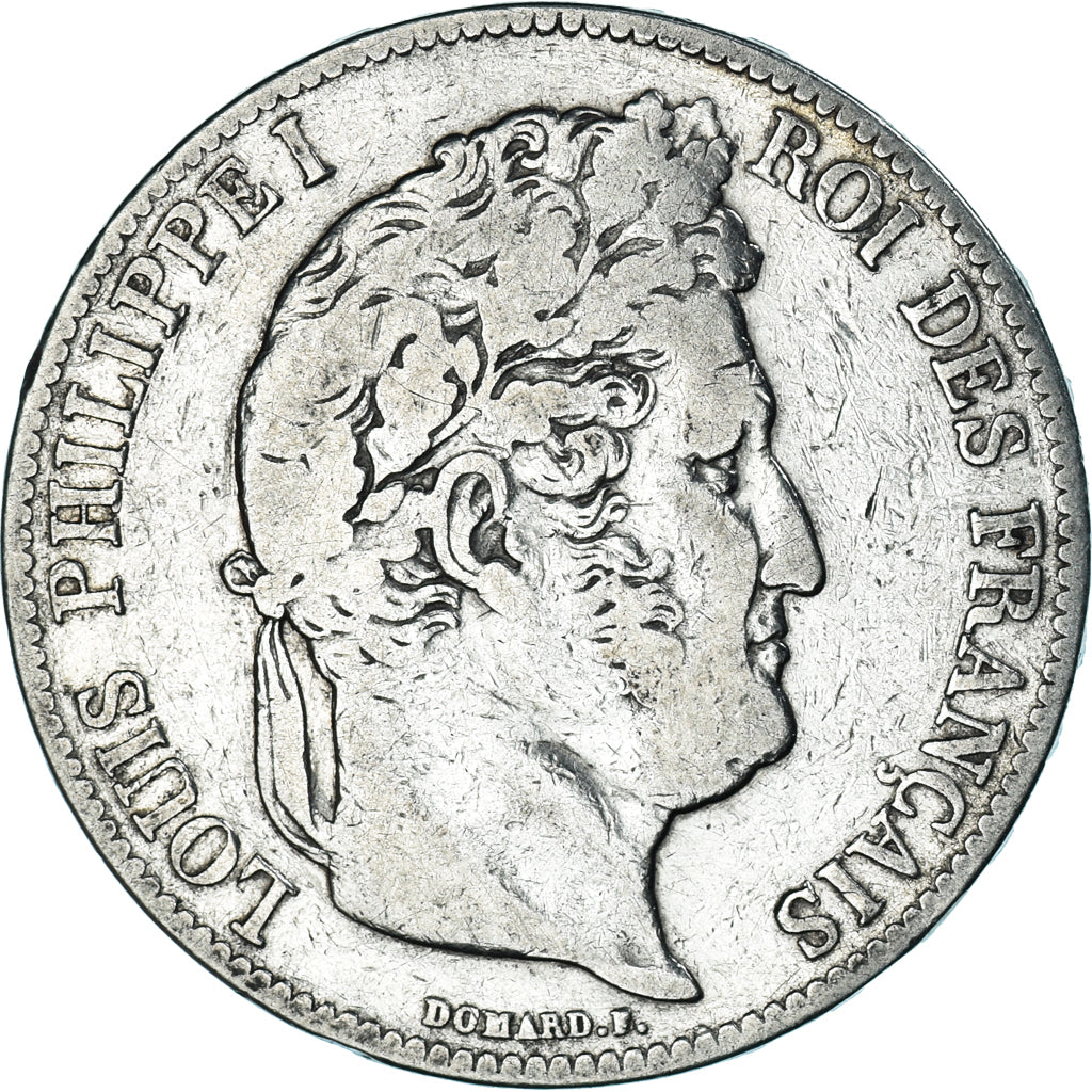 Coin, France, Louis-Philippe, 5 Francs, 1838, Rouen, VF(30-35), Silver