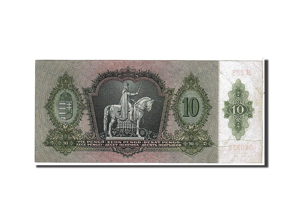 Hungary, 10 Pengö, 1936, KM #100, AU(50-53), B963040239
