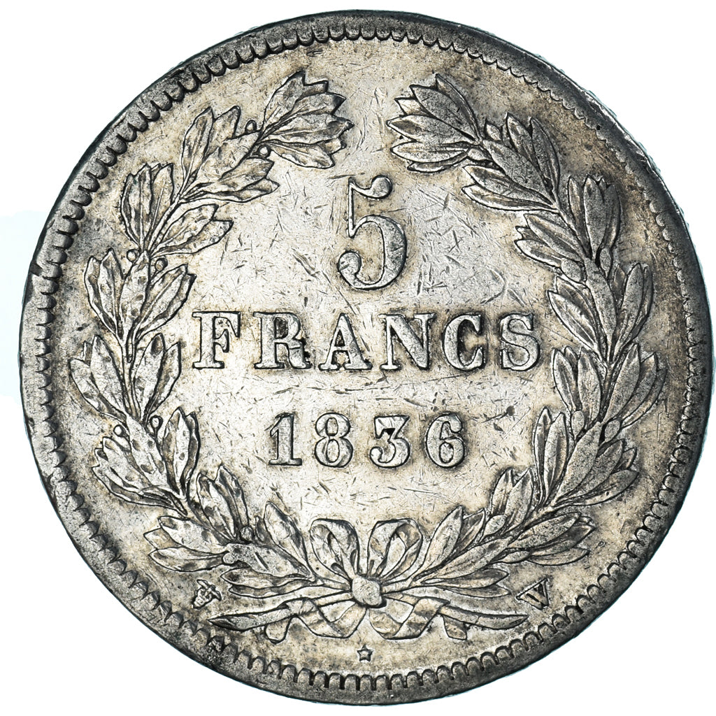 Moneta, Francia, Louis-Philippe, 5 Francs, 1836, Lille, BB, Argento, KM:749.13