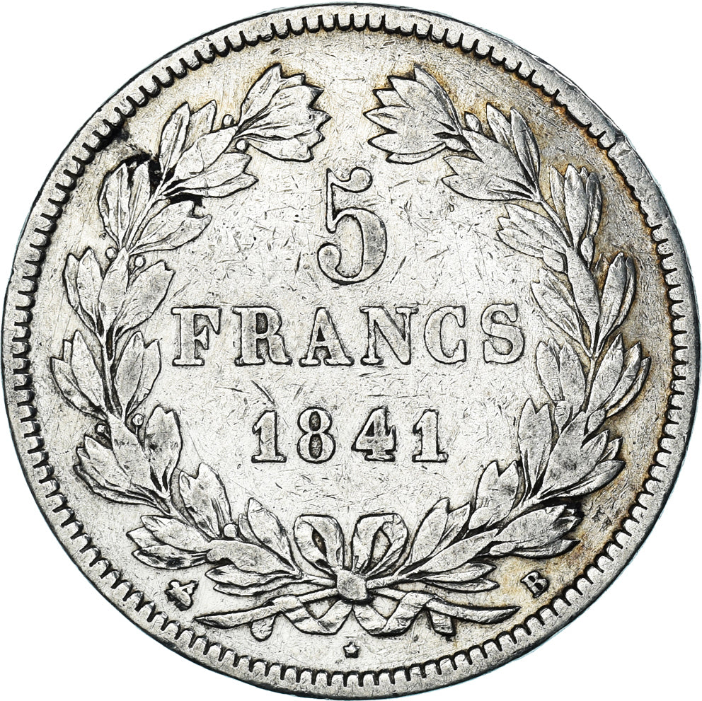 France, Louis-Philippe, 5 Francs, 1841, Rouen, TB+,KM:749.2,Gad 678