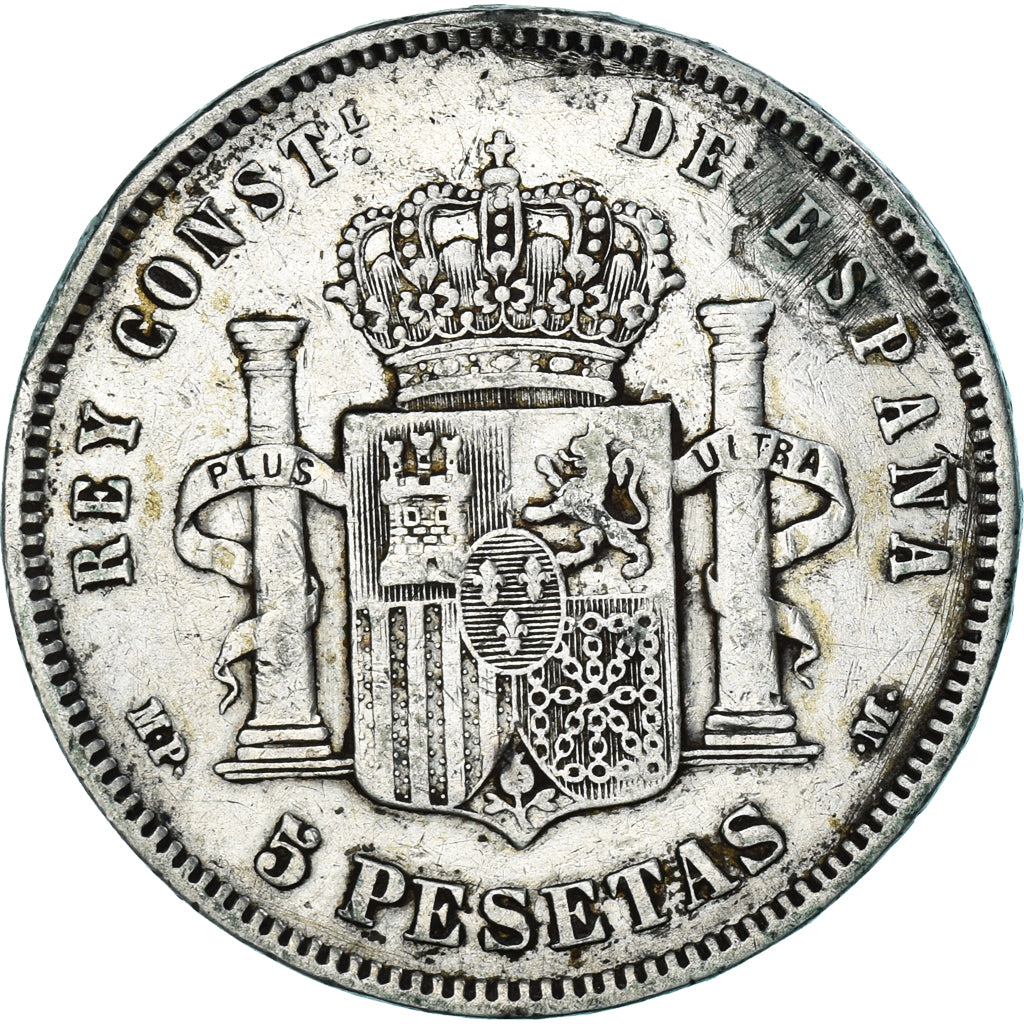 Munten, Spanje, Alfonso XIII, 5 Pesetas, 1889, Madrid, FR+, Zilver, KM:689